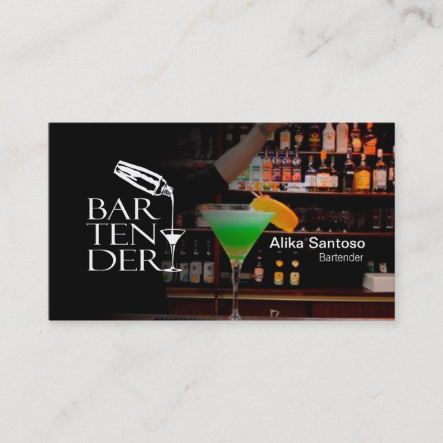 Bartender-Affärskortet Visitkort (Framsida)