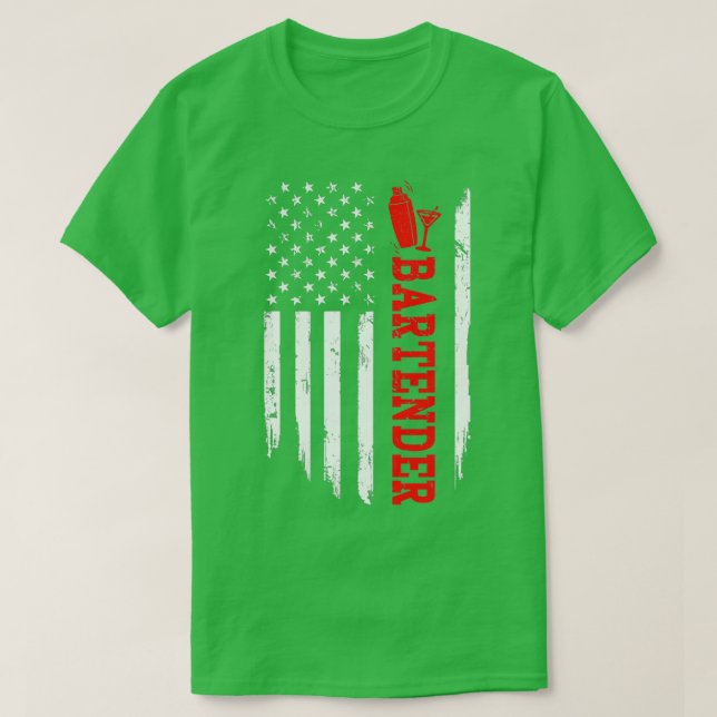 BARTENDER AMERICA FLAGGA T SHIRT (Design framsida)