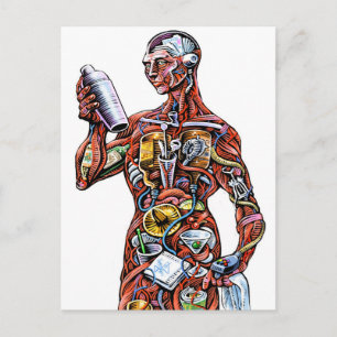 Bartender Anatomy (handjur) vykort