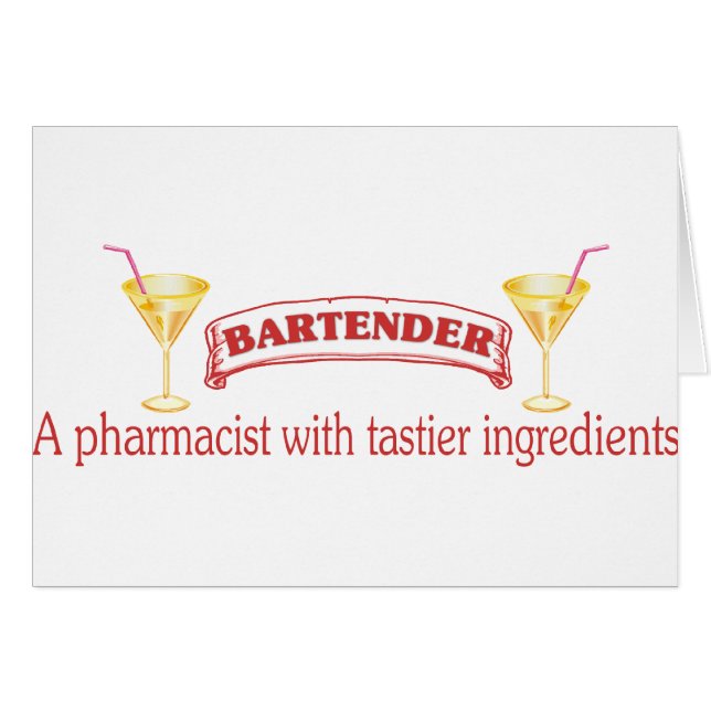 Bartender är en farmaceut hälsningskort (Framsidan Horizontal)
