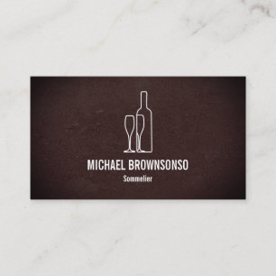 Bartender Bar Club Elegant Läder Sommelier Vin Visitkort