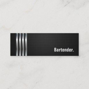 Bartender - Black Silver Rand Mini Visitkort
