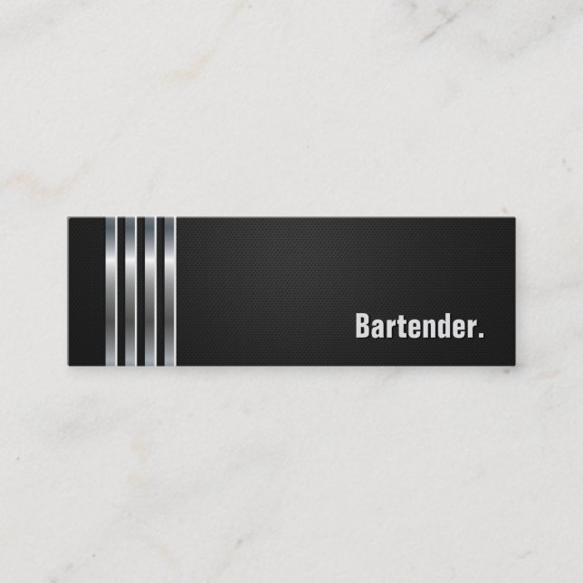 Bartender - Black Silver Rand Mini Visitkort (Framsida)