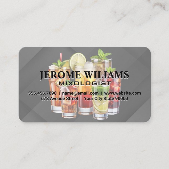 Bartender | Blanda drycker diverse Visitkort (Framsida)