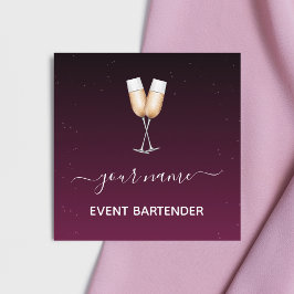 Bartender Burgundy Night Himlar Stars Cosmic Galax Fyrkantigt Visitkort