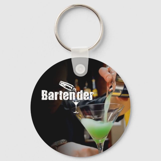 Bartender Business Card Nyckelring (Framsida)