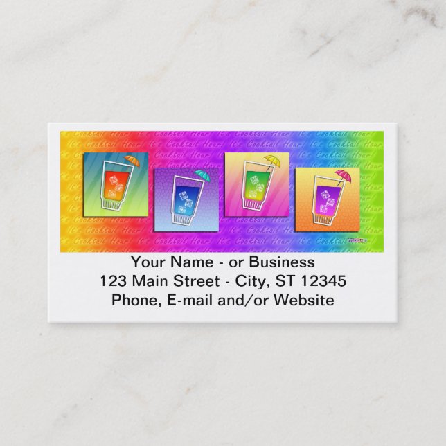 Bartender, Cocktail-Affärskortet Visitkort (Framsida)