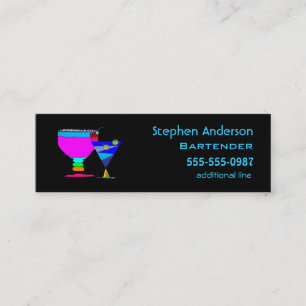 Bartender Cocktails Affärskort Mini Visitkort