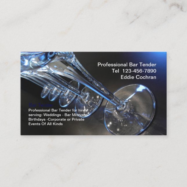 Bartender Coolest Affärskorts Visitkort (Framsida)