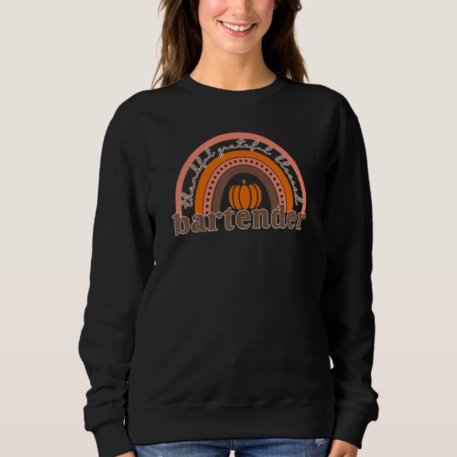 Bartender Cute Rainbow Pumpkin tacksamt tacksamt B T Shirt (Framsida)