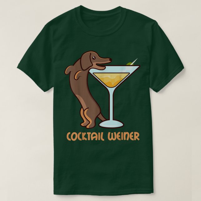 Bartender Dachshund Dackel COCKTAIL WEINER Hund Ow T Shirt (Design framsida)