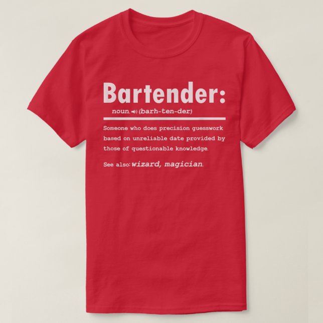 Bartender Definition Gift for Bartender Funny Bart T Shirt (Design framsida)