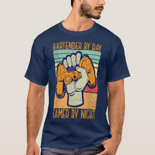 Bartender efter dagspelare efter kvällsretro-Vinta T Shirt