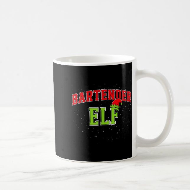 Bartender Elf Christmas Family Matching Group Xmas Kaffemugg (Höger)