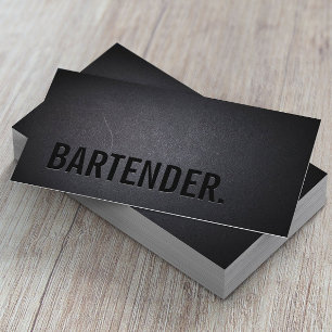 Bartender fet text minimalistisk Vin Visitkort