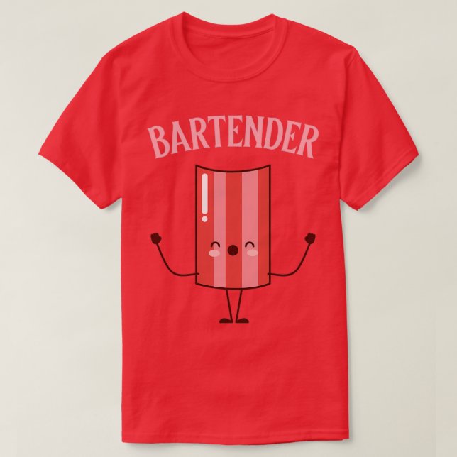 Bartender Flexing T Shirt (Design framsida)