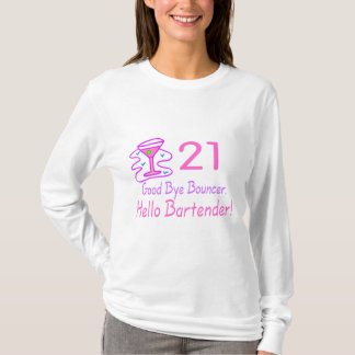 Bartender för 21 goodbye utkastarehejer (rosor) tee shirt