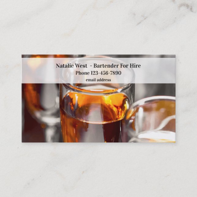Bartender För Anställning Barhop Affärskort Visitkort (Framsida)