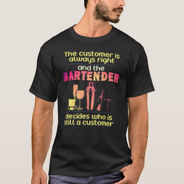 Bartender för Barista Bartending T Shirt (Framsida)