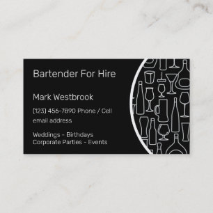 Bartender för hyran modern visitkort
