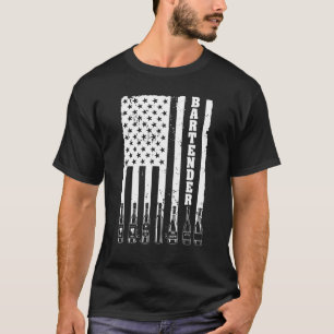 Bartender För manar Women Us Flagga Patriotic Bart T Shirt