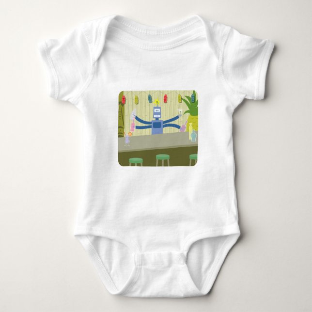 Bartender för robotTiki pub T-shirt (Framsida)