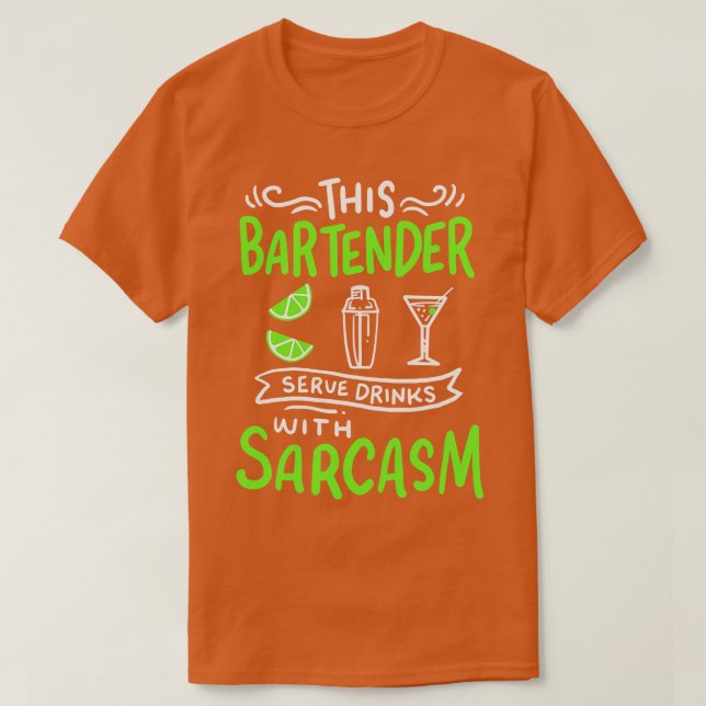 Bartender Funny Bartender T Shirt (Design framsida)