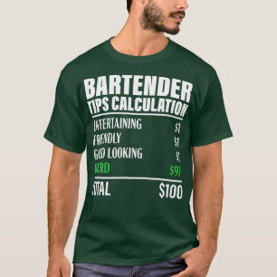 Bartender Funny Beard Bps Calculation Bartending T Shirt