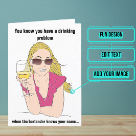 Bartender Funny Birthday Kort