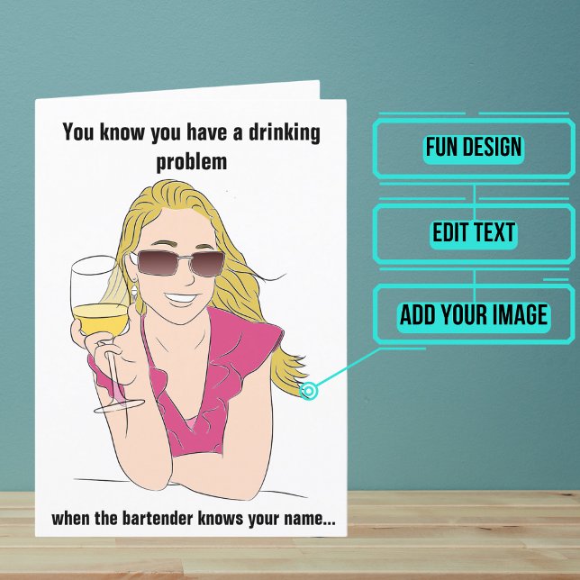 Bartender Funny Birthday Kort (Looking for the perfect card for that clever bartender friend of yours.)