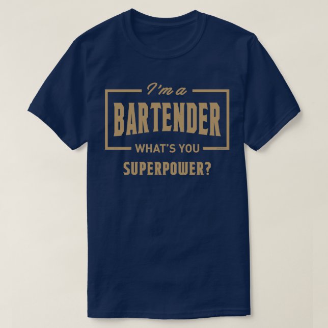 Bartender Funny Job och Hobby 2 T Shirt (Design framsida)