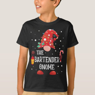 Bartender Gnome Matching Familjegul Gnom T Shirt