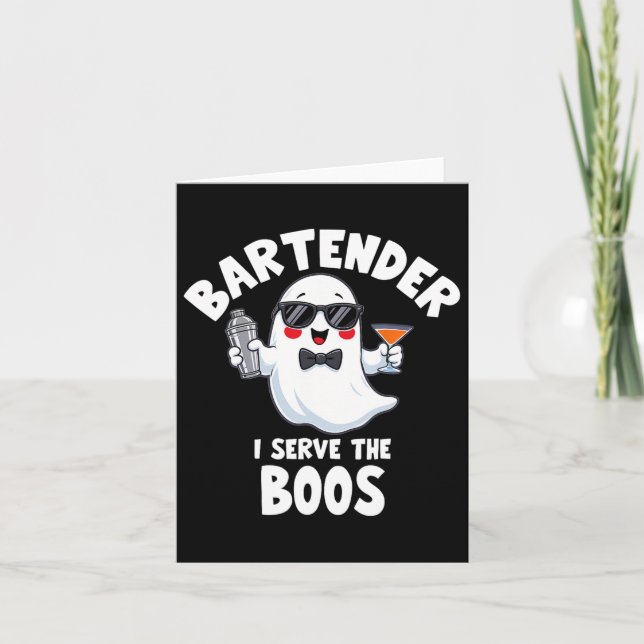 Bartender Halloween Costume I  Boos Manar W Kort (Framsida)