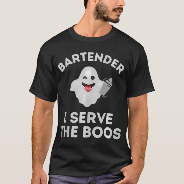 Bartender Halloween Shirt Bartender Ghost I  T Shirt (Framsida)