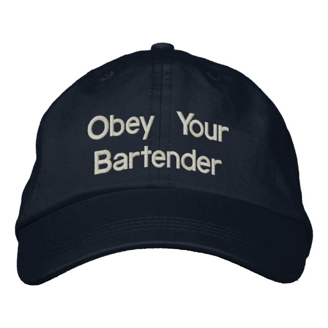 Bartender Hats - Obey Your Bartender Broderad Keps (Framsida)