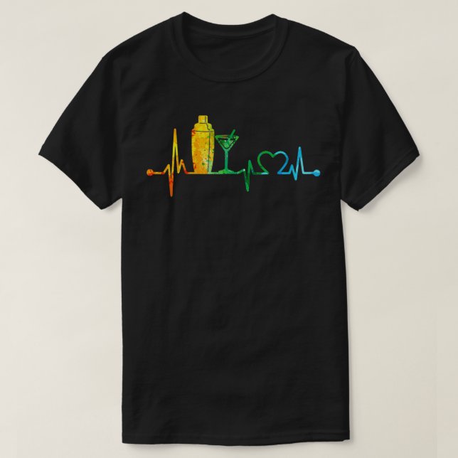 BARTENDER HEARTBEAT WATERCOLOR T SHIRT (Design framsida)