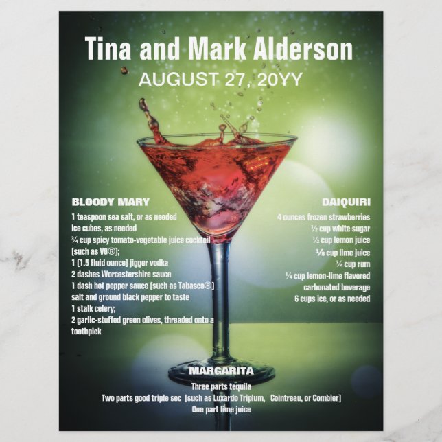 Bartender Hosting Promotional Lakan Reklamblad (Framsidan)