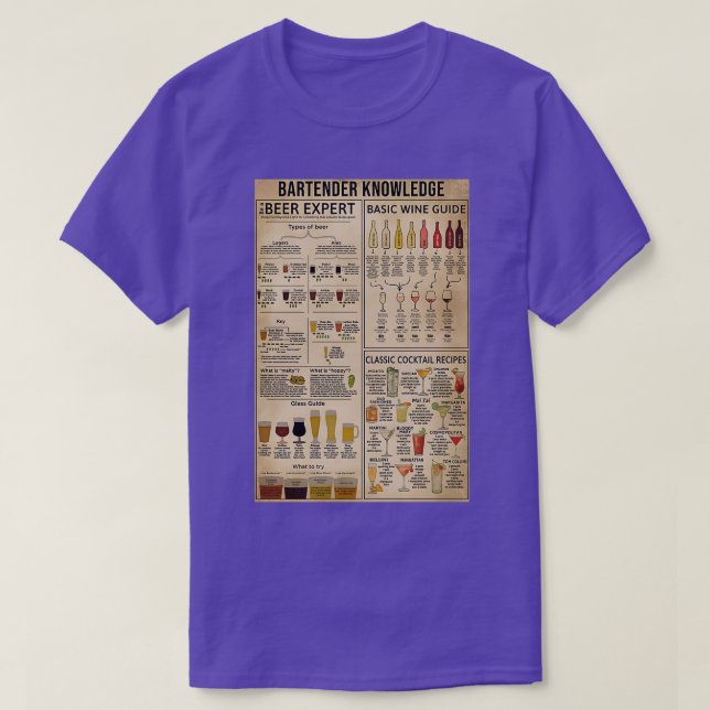 Bartender Knowledge T Shirt (Design framsida)
