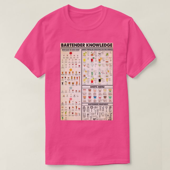 Bartender-kunskap 6 t shirt (Design framsida)