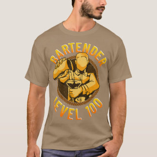 Bartender Level 100 Perfekt Bartending Skills T Shirt