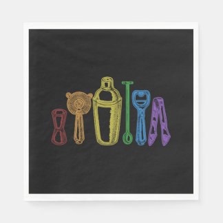 Bartender LGBT Rainbow Barmaid Barman Mixolog Pappersservett
