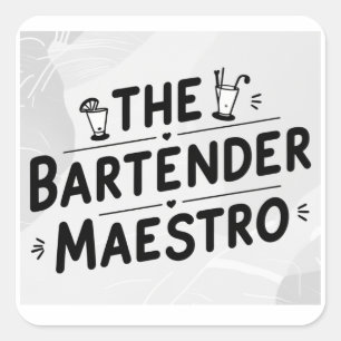 Bartender Maestro Fyrkantigt Klistermärke