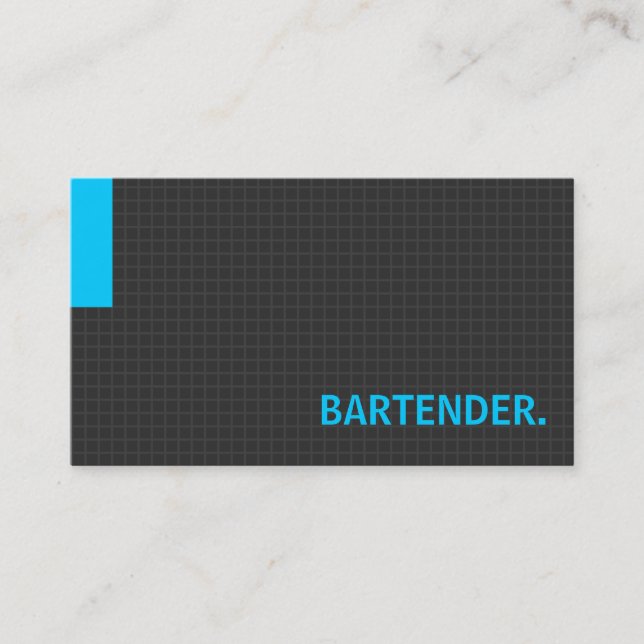 Bartender - Många Purpose Blue Visitkort (Framsida)