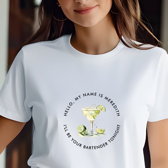 Bartender Margarita Cocktail Personlig Event T Shirt (Bartender Margarita Cocktail Personalized Logo Event T-Shirt)