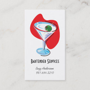 Bartender Martini Glass_red Visitkort