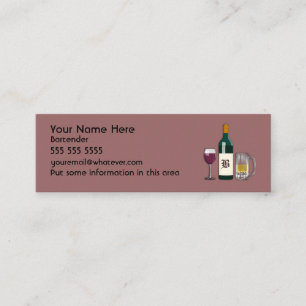 Bartender Mauve Mini Visitkort