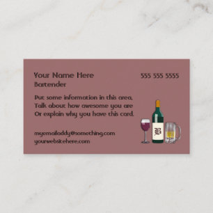 Bartender Mauve Visitkort