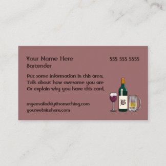Bartender Mauve Visitkort