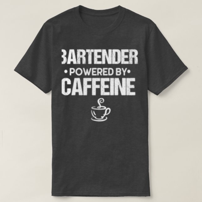 BARTENDER MED Kaffein T Shirt (Design framsida)