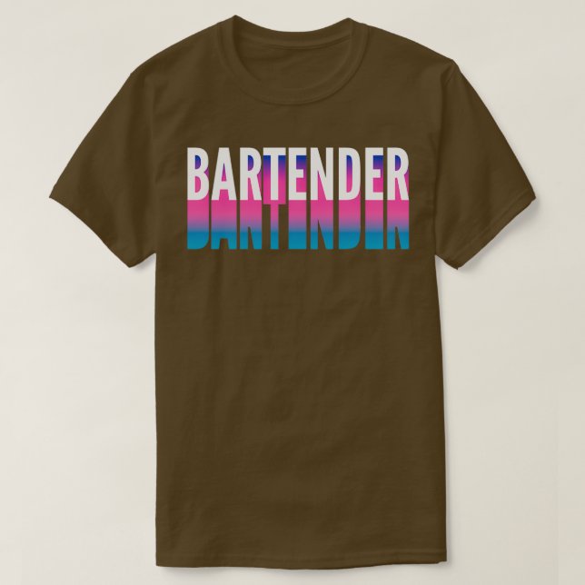 Bartender med lång övertoningsskugga 1 t shirt (Design framsida)